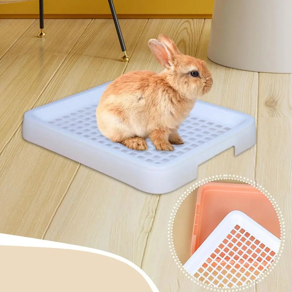 Double Layer Guinea Pig Cage Litter Tray Easy-Clean with Grate Rabbit Litter Tray Durable Removable Tray Potty Trainer Box view 6
