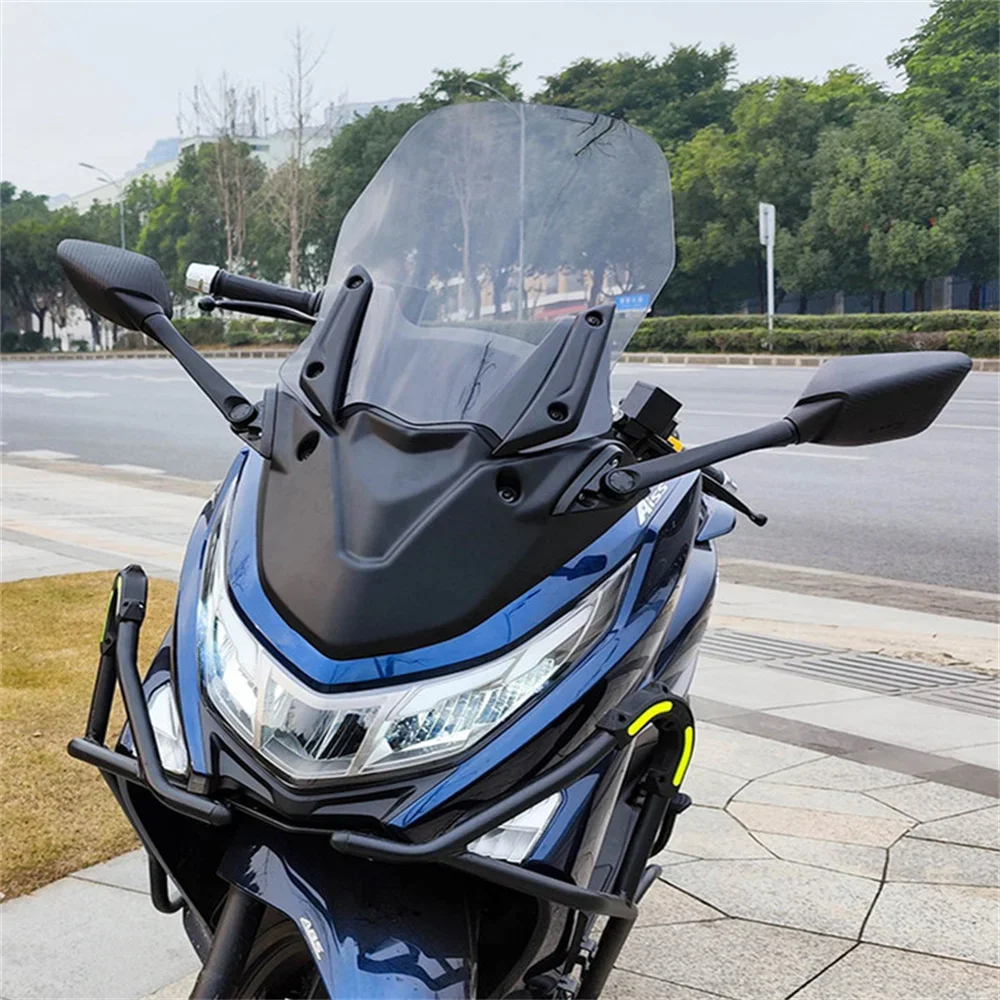 Applicable to Haojue UHR150 front windshield non-destructive modification ABS mask + windshield + long rod rearview mirror