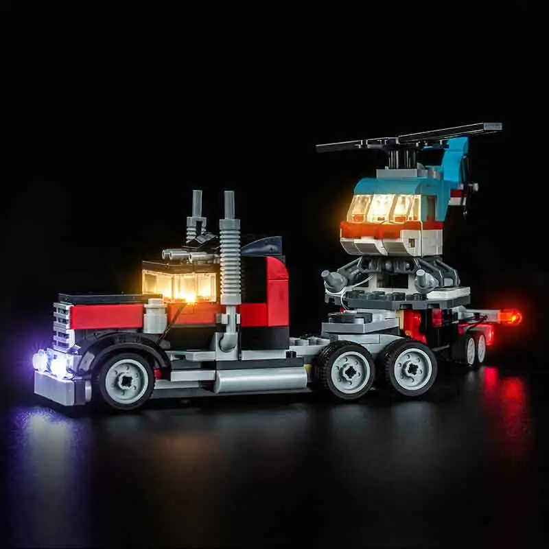 Advanced DIY Led Light Kit For Lego 31146 Flatbed Truck with Helicopter (Only Led Light,Without Blocks Model) High-Performance