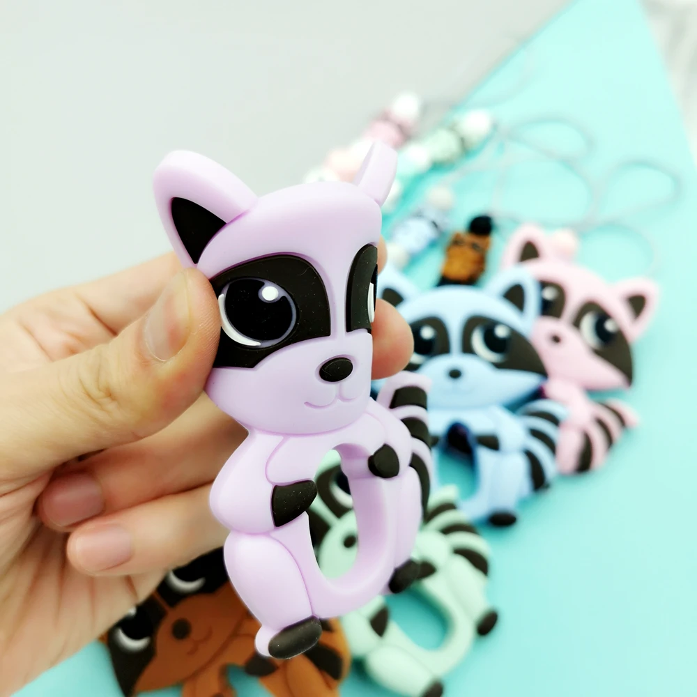 Custom English Silicone Letter Name Baby Silicone Squirrel Pacifier Clip Chain Teether Pendant Baby Pacifier Kawaii Teether Gift