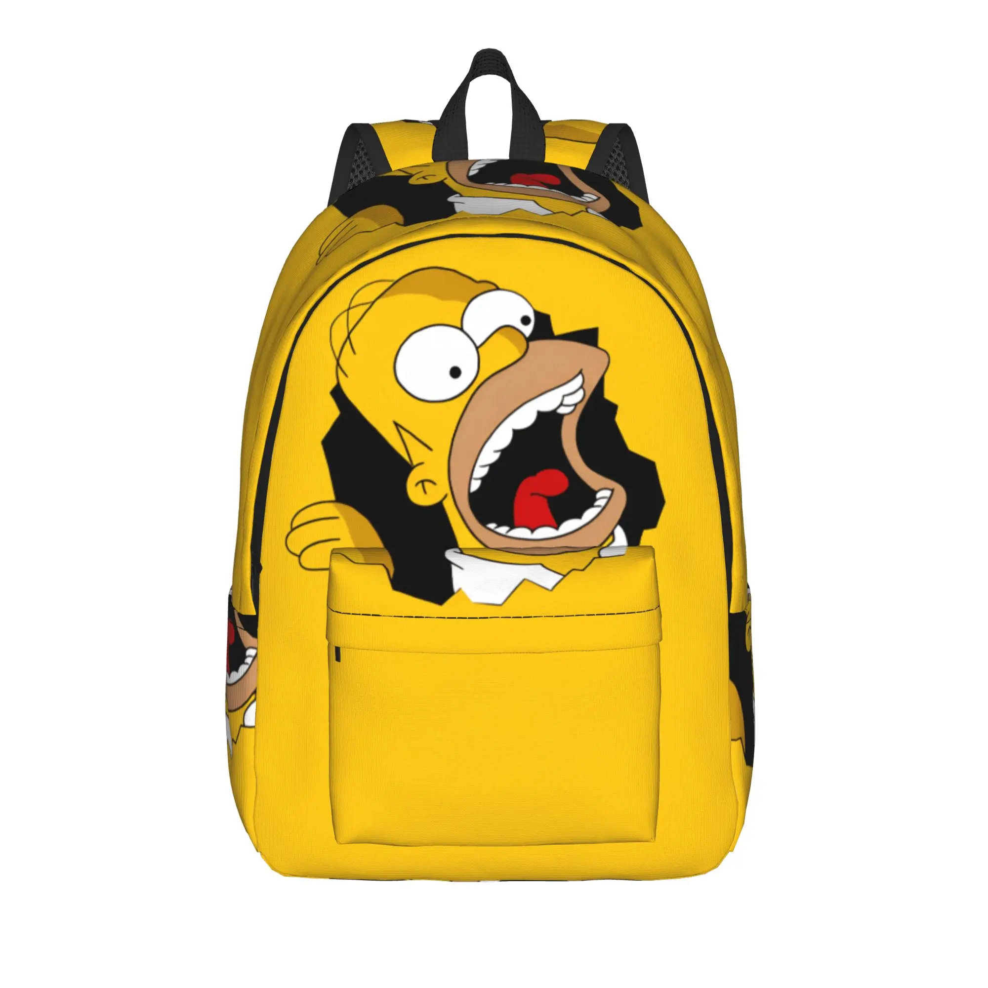 S-Simpsons Homer Shocked Face Backpack  Kawaii Backpacks Student Travel Pattern School Bags Custom Rucksack