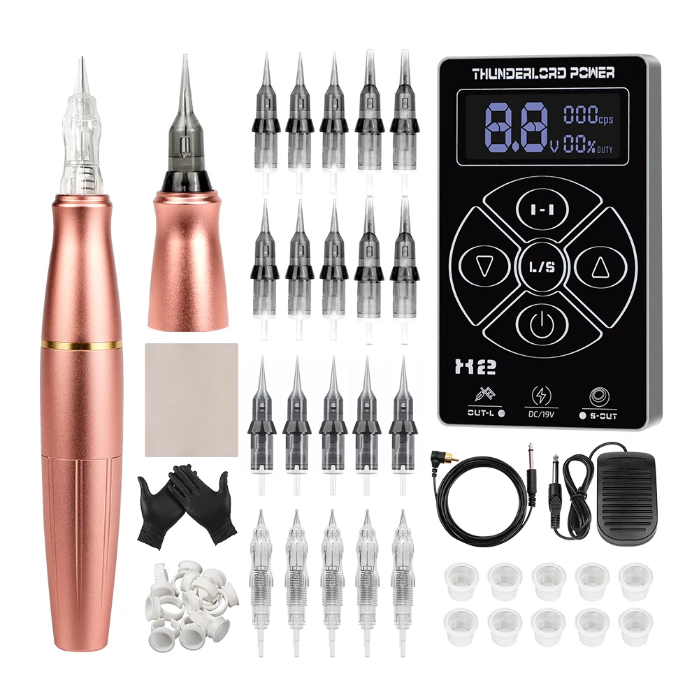 BMX Tattoo Power Machine Kit P90 Rotary Pen For Eyebrow Eyeliner Lip Tattoo Machine Kits With Gifts Tattoo Cartridge Needles