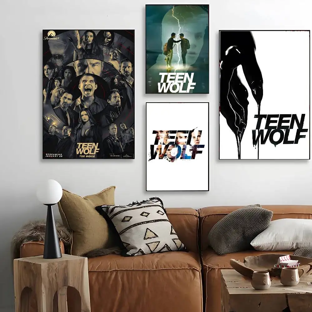 ملصق فني عتيق على شكل ذئب في سن المراهقة مع مطبوعات هدية تزيين غرفة النوم وغرفة المعيشة