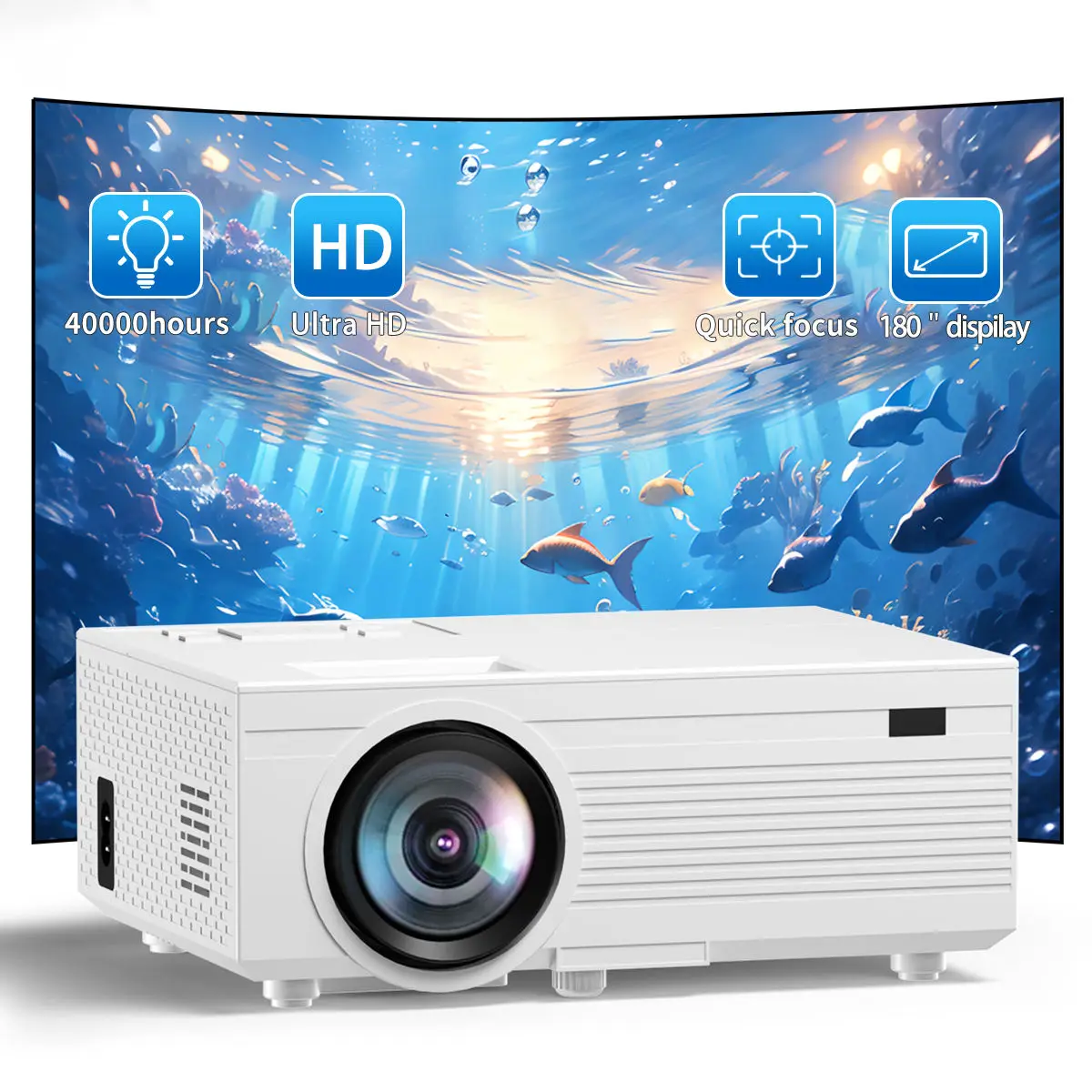 

Hot selling Mini Projector Android WiFi Home Theater Smart TV Projector Portable Full HD 1080P Mobile Outdoor LED Projector