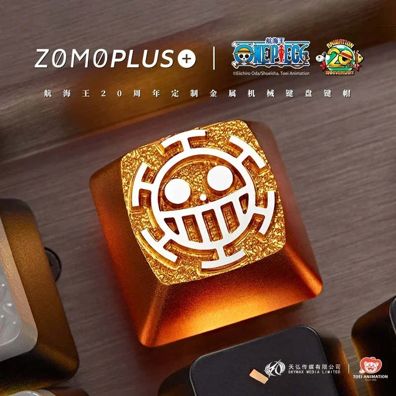 2024 New Zomoplus One Piece Hankokku Mihawk Law Metal Keycaps Single Original Customized Mechanical Keycaps Keyboard Accessories