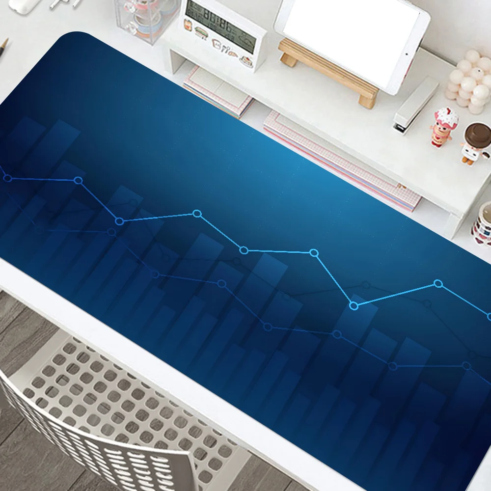 Stock Market Candle Chart Mousepad Mouse Mat Desk Mat With Pad Gaming Accessories Prime Gaming XXL Keyboard Pad Padding Mat