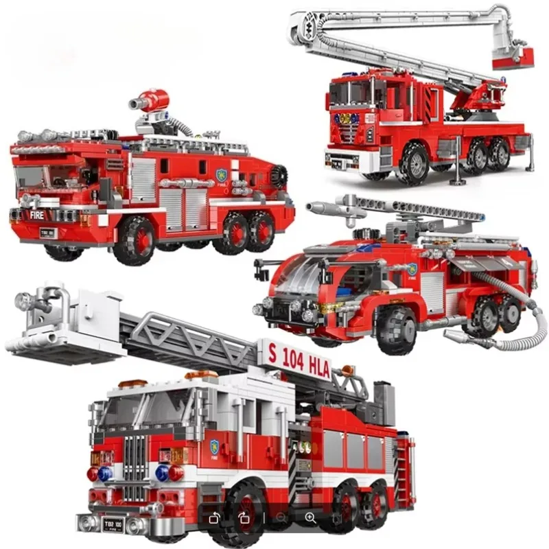 

Children's Small Particle Building Block Toy City Fire Engine Series Model Decoration-boy's Educational Puzzle Assembly Gift