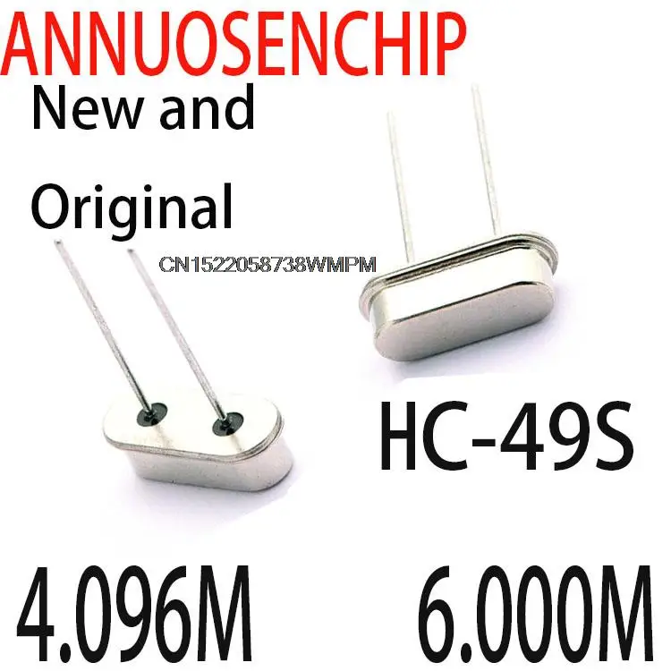 100PCS New and Original Crystal Oscillator HC-49S DIP 3.579545M 4.000M 4.096M 6.000M 7.3728M 8.000M 10.000M 11.0592M 12.000M