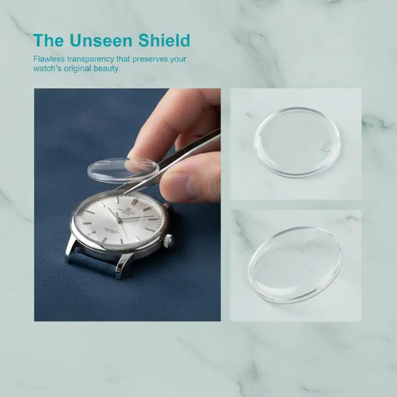 Universelle Uhrenspiegel-Ersatzabdeckung, stoßfester organischer Klebstoff, 18,5 mm-32,05 mm Kunststofflinse für Uhrenreparaturwerkstätten – Detail 10