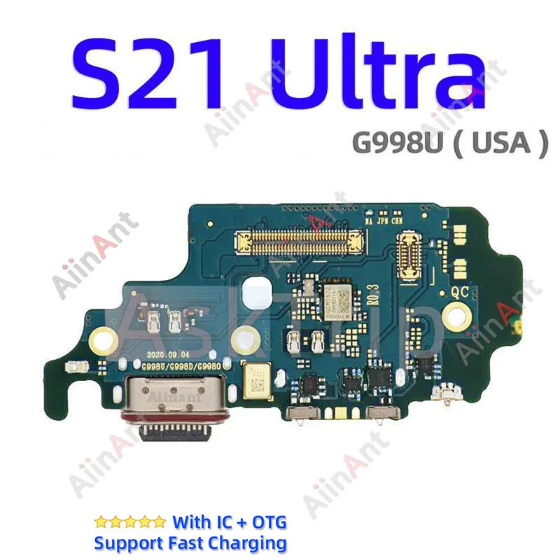 Aiinant USB Port Charging Board Dock Connector Charger Flex Cable For Samsung Galaxy S21 Ultra Plus FE G991B G991N G991U G996B