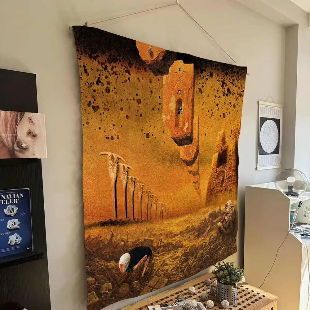 Beksinski Anime Tapestry Hanging Tarot Hippie Wall Rugs Dorm Home Decor