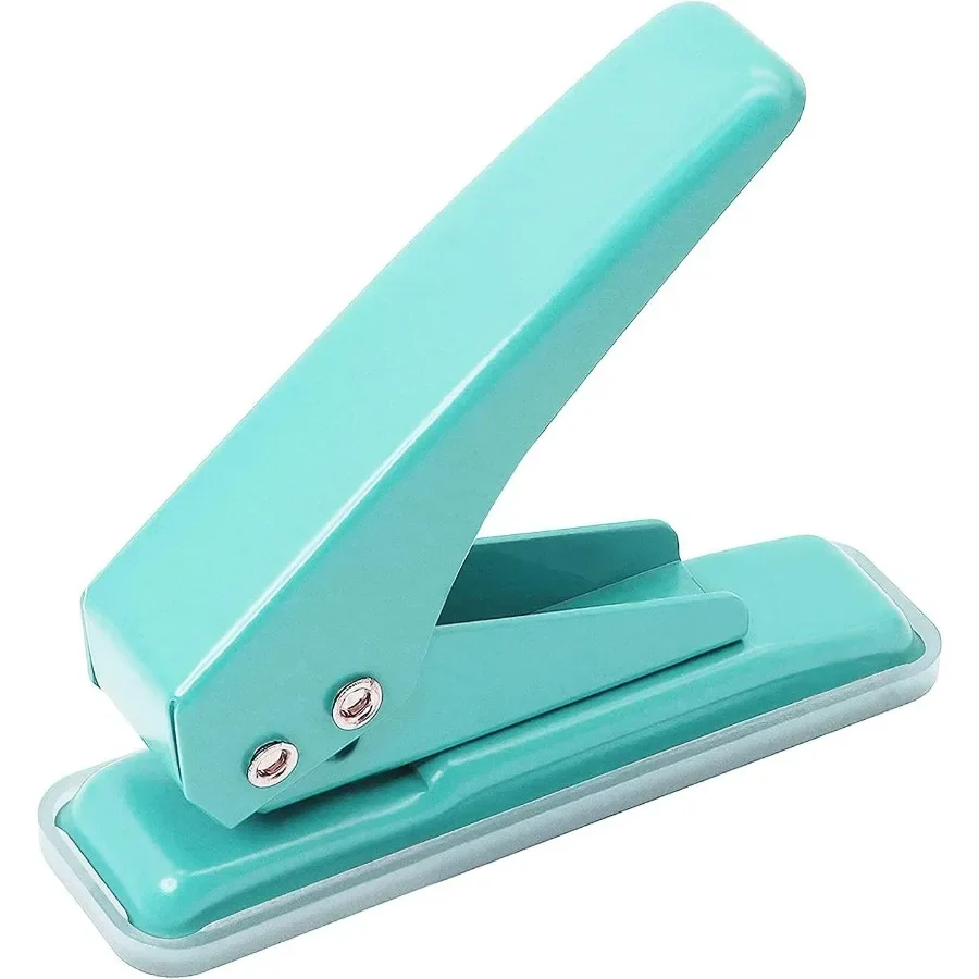 Handheld Single Hole Puncher with 1 4 Inches Diameter for 20 Sheets Capacity Durable Metal Construction with SkidResistant Base