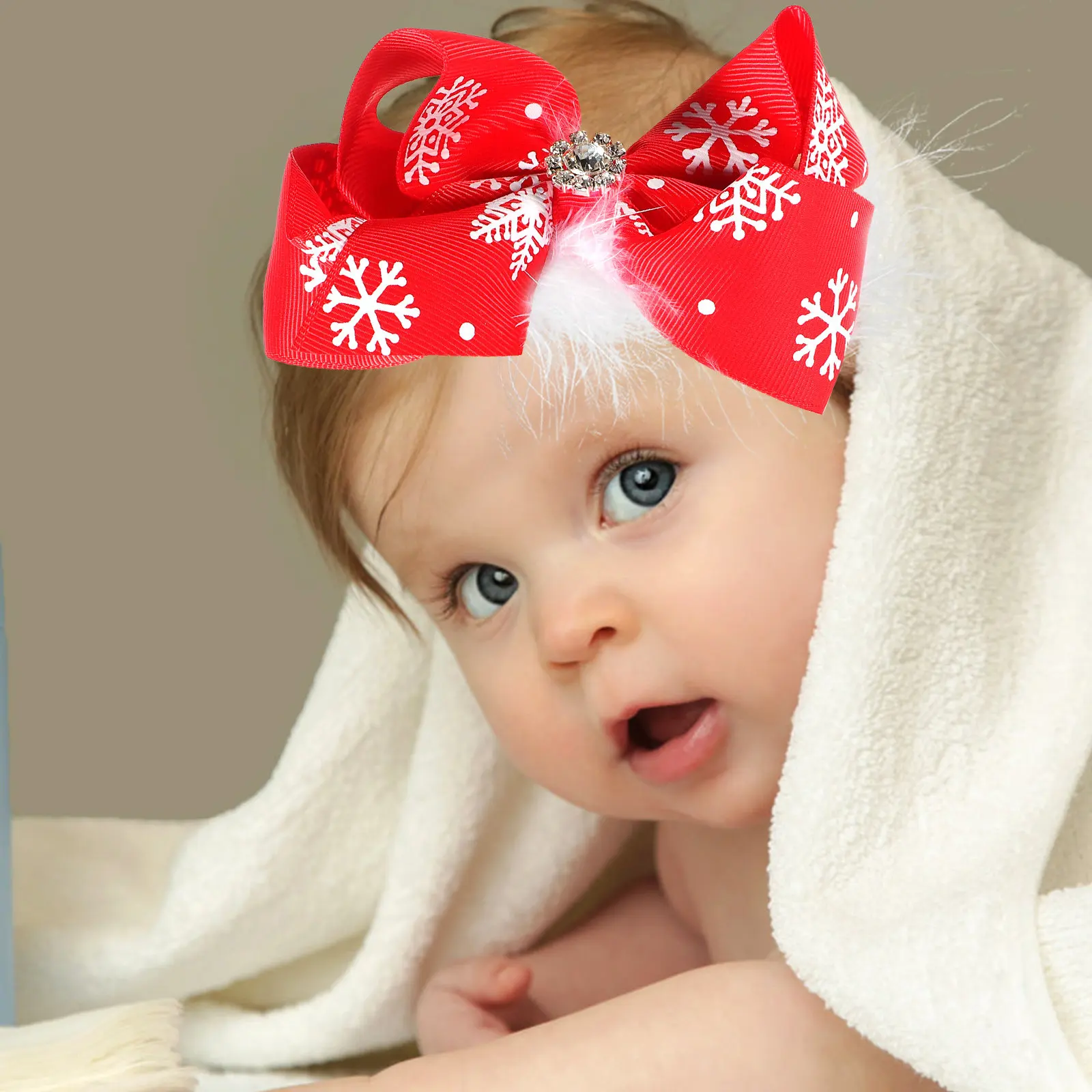 

1Pcs Bowknot Headband Baby Hair Accessory Snowflake Christmas Hair Band Girls Headband for Kids Stage Performance Party