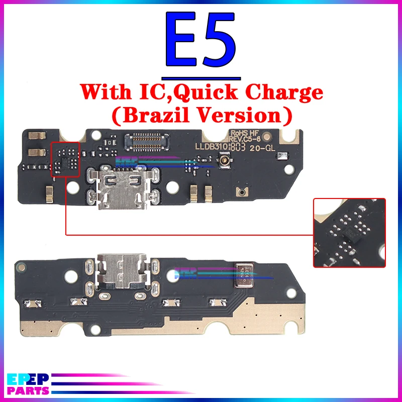 Usb Dock Charger Connector for Motorola Moto E5 E6 E6i E6S E7 E7i Play Go Plus Power Charging Board Module Flex Ports