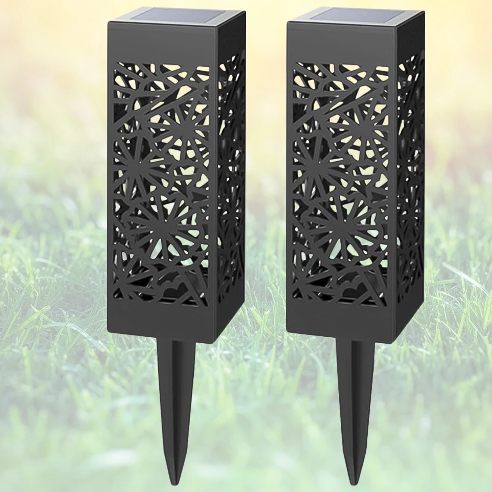 

2Pcs Lawn Outdoor Garden Decor Hollow Stick Lamp Energy Saving Environmental Protection Durable Use Simple for Patios