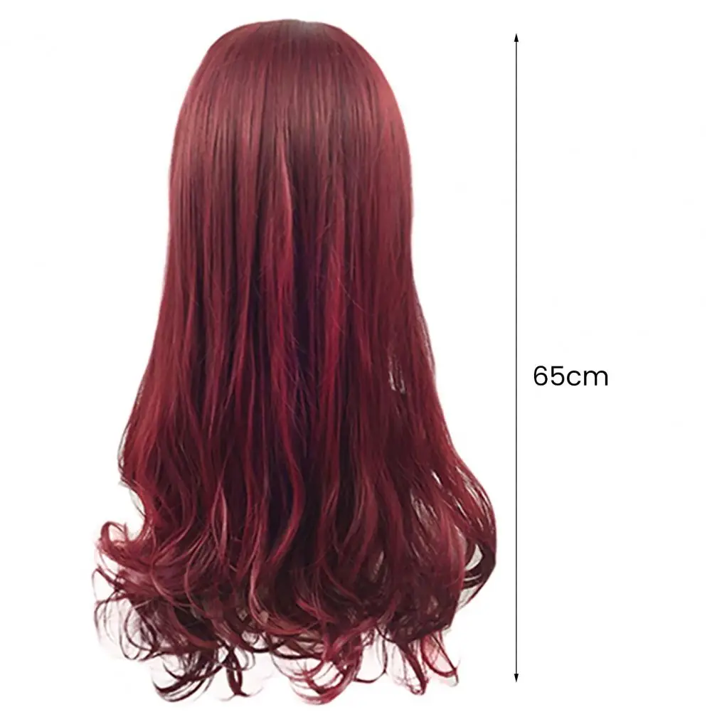 Perruque ondulée longue bouclée avec frange pour femme, cheveux de fête cosplay, perruques Lolita avec frange, marron, irritant, populaire, 65cm