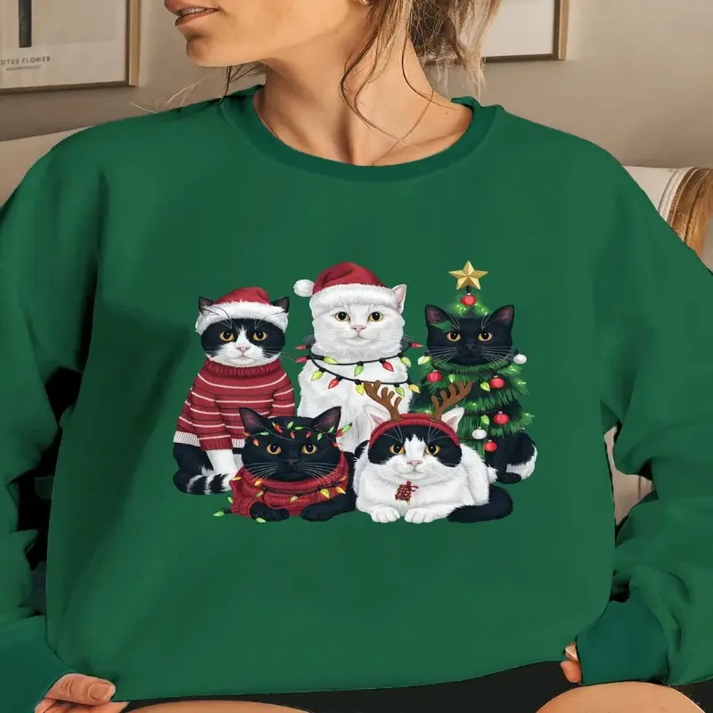 

Осенне-зимняя одежда, женский свитшот больших размеров, женский оверсайз, милый кот, мультяшный дизайн домашних животных, модный топ из чистой хлопчатобумажной ткани