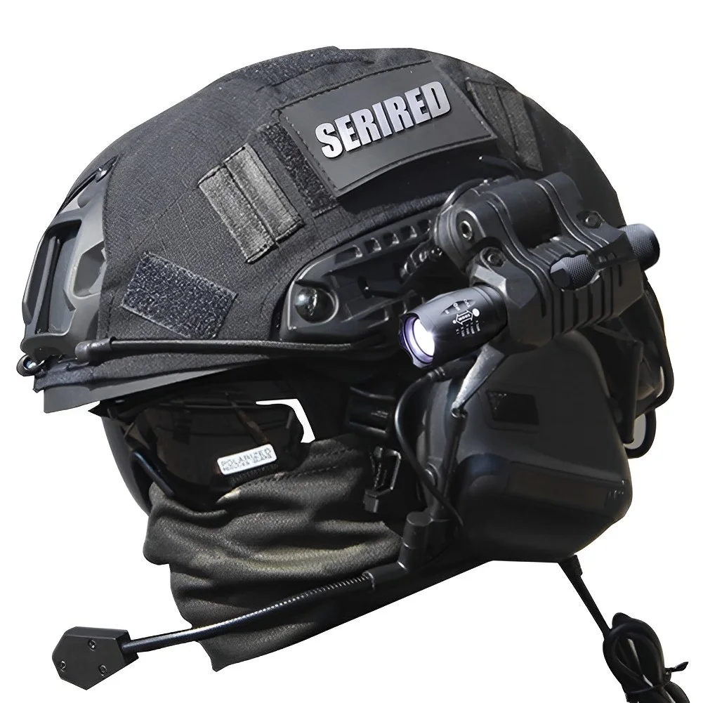 Casco táctico FAST PJ – Kit con funda, auriculares, linterna y gafas - imagen 2