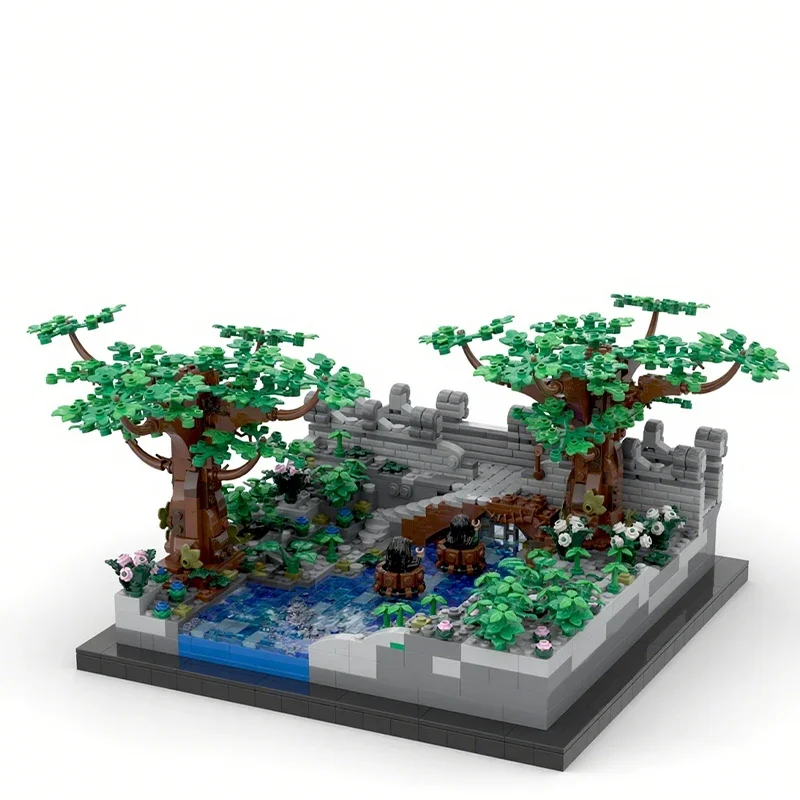 1688PCS MOC The Hobbites Barrel Chase Scene Fantasy Movie Scene DIY Model Building Blocks Birthday Toys Gift Assembly For Kids