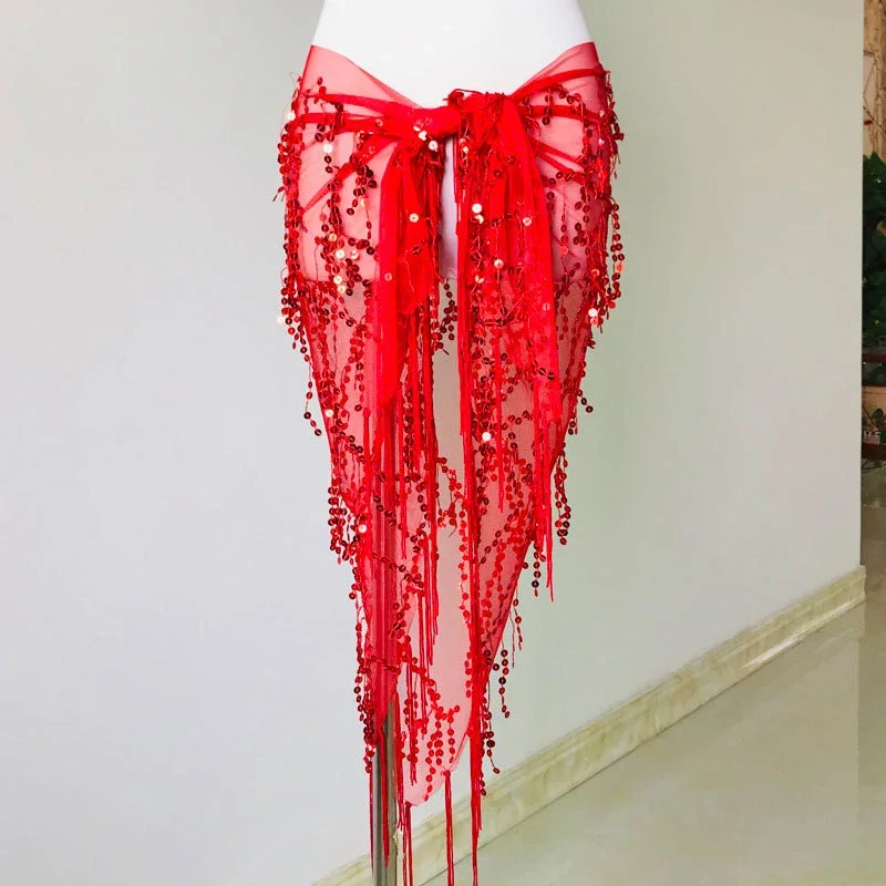 New Belly Dance Costumes Sequins Tassel Indian Belly Dance Hip Scarf For Women Dancing Performance Waist Belt Miticolors