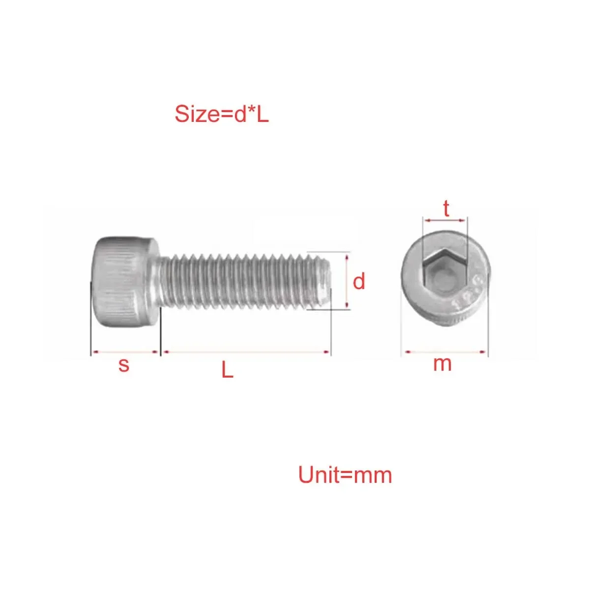 12.9 Level Dacromet Cup Head Internal Hexagonal Screw Cylindrical Head Extended Bolt M3M4M5M6