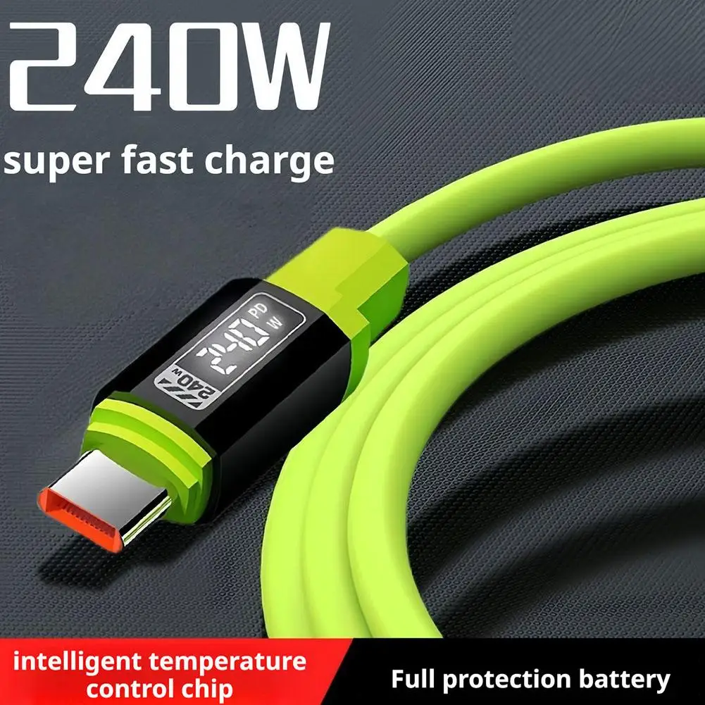 

Thickened 240W Liquid Silicone Rubber Mobile Phone Data Cable High-toughness TPE Material Smart Flash High-power Fast Charging