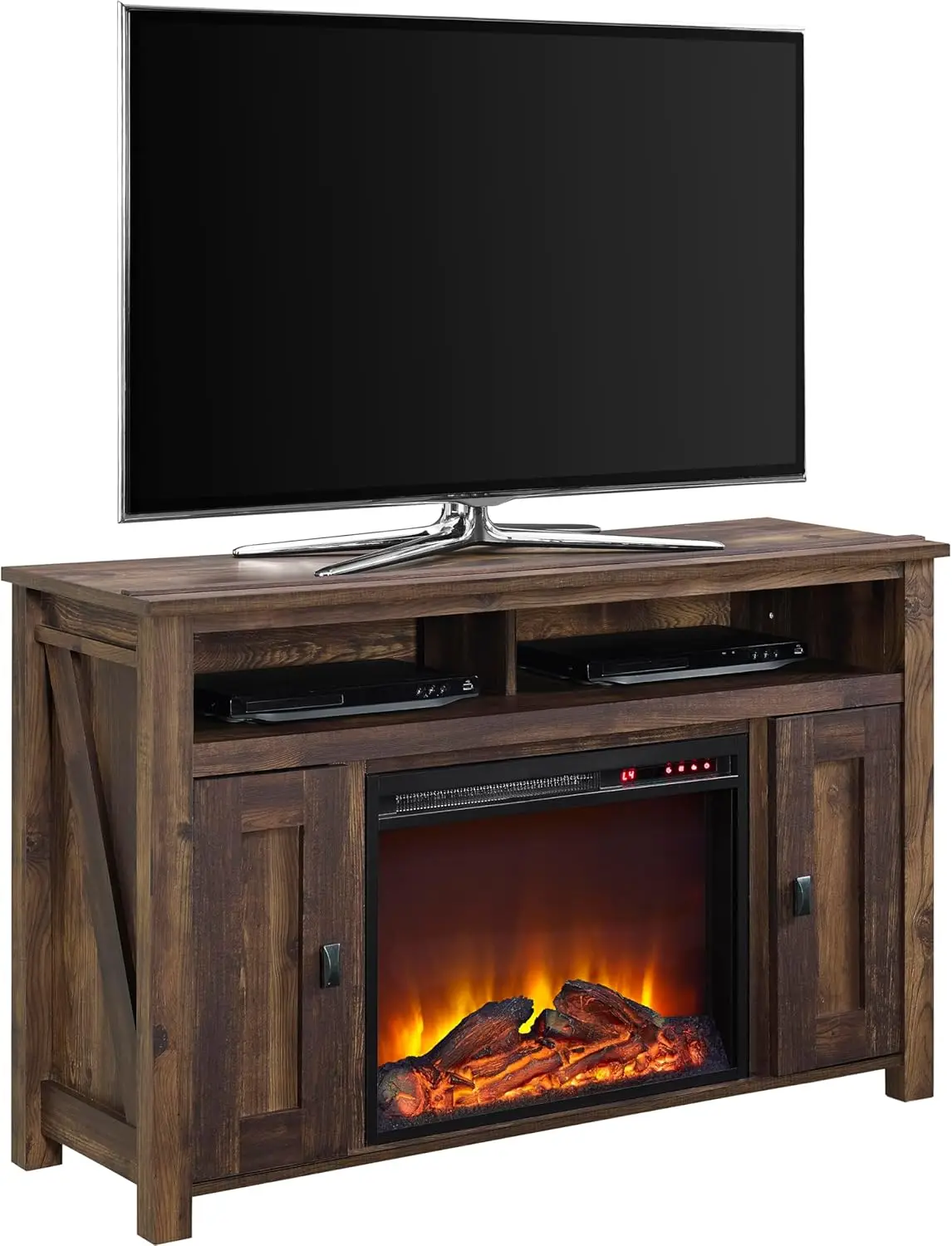 Consola de chimenea eléctrica Farmington Home para televisores de hasta 50 ", rústica