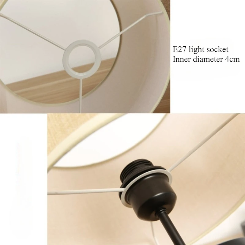 Table Lamp Lampshade Accessories E27 Cylindrical Linen Fabric Lampcover Floor Lamp Accessories