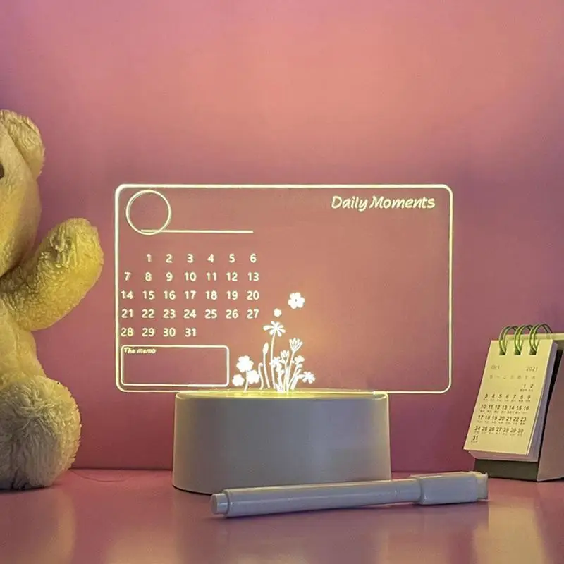 LED-Notiz brett Message Board Kalender für Schreibtisch Universal lösch bare transparente Schreib notizblock mit Stift für Büros chulen