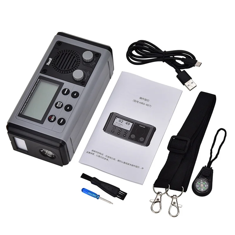 CLCU HRD907 10000Mah Crank Radio Solar Charging Emergency Mobile Lighting Portable Radio For Blackout For Emergency Use B