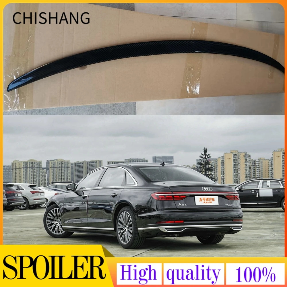 

Спойлер из углеродного волокна для AUDI A8, S8, RS8, Sportback, Coupe 2018, 2019, 2020, 2021 годов, искусственное крыло, автомобильные аксессуары
