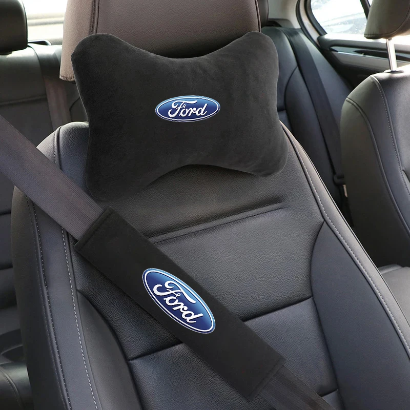 Автомобильный ремень безопасности, ремень безопасности, наплечная защитная накладка, подголовник для Ford Fiesta C-Max Kuga Ranger Raptor KA Fusion ST Transit