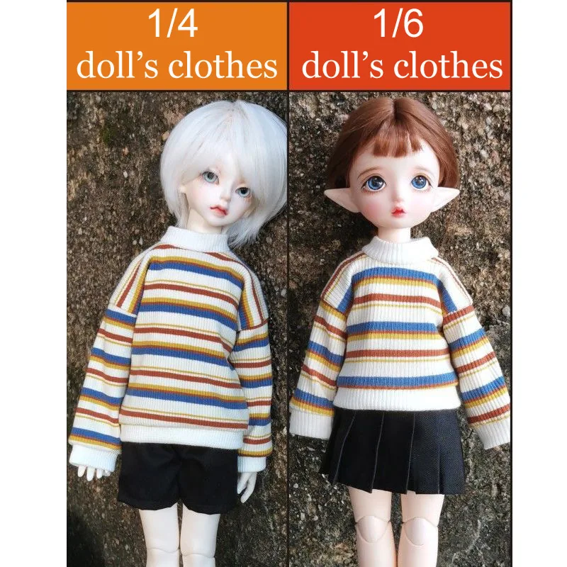 Fashion 30/45cm Doll Clothes for 1/6 1/4 Bjd Doll Clothing Suit Diy Girl Toys Dress Up Birthday Gift Doll Accessories, No Doll