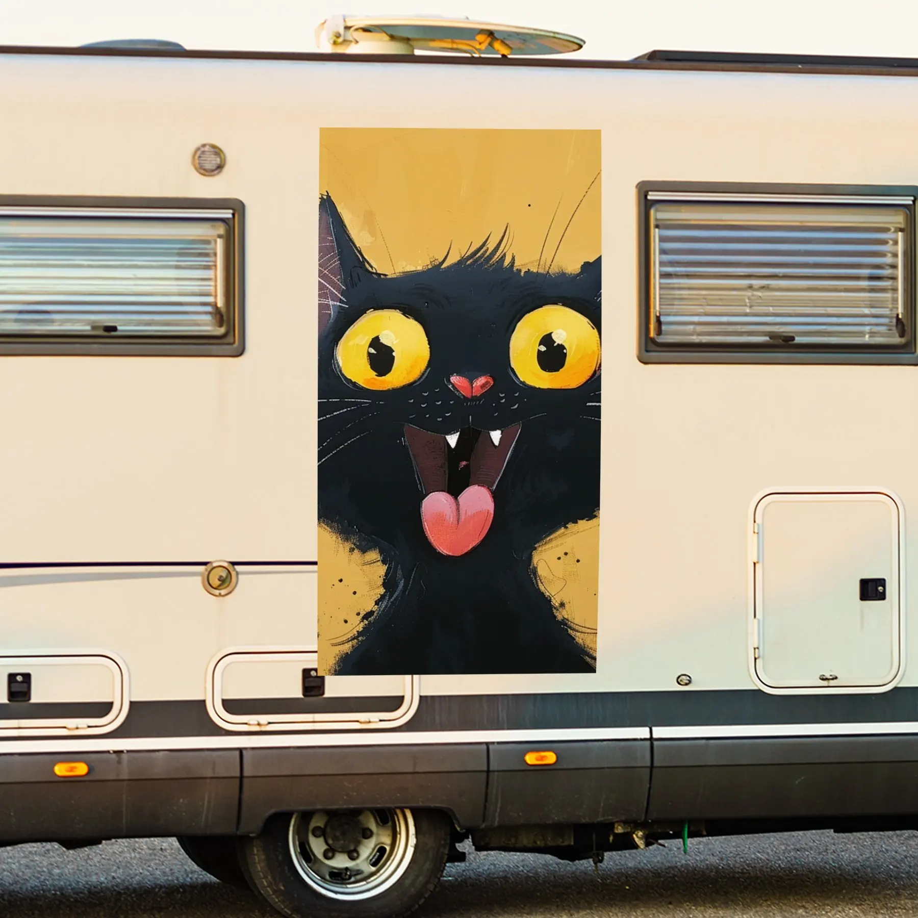 

Expressive Black Cat Sticker Car Sticker,Vinyl decal on the side of the motor home, waterproof self-adhesive vinyl sticker on th