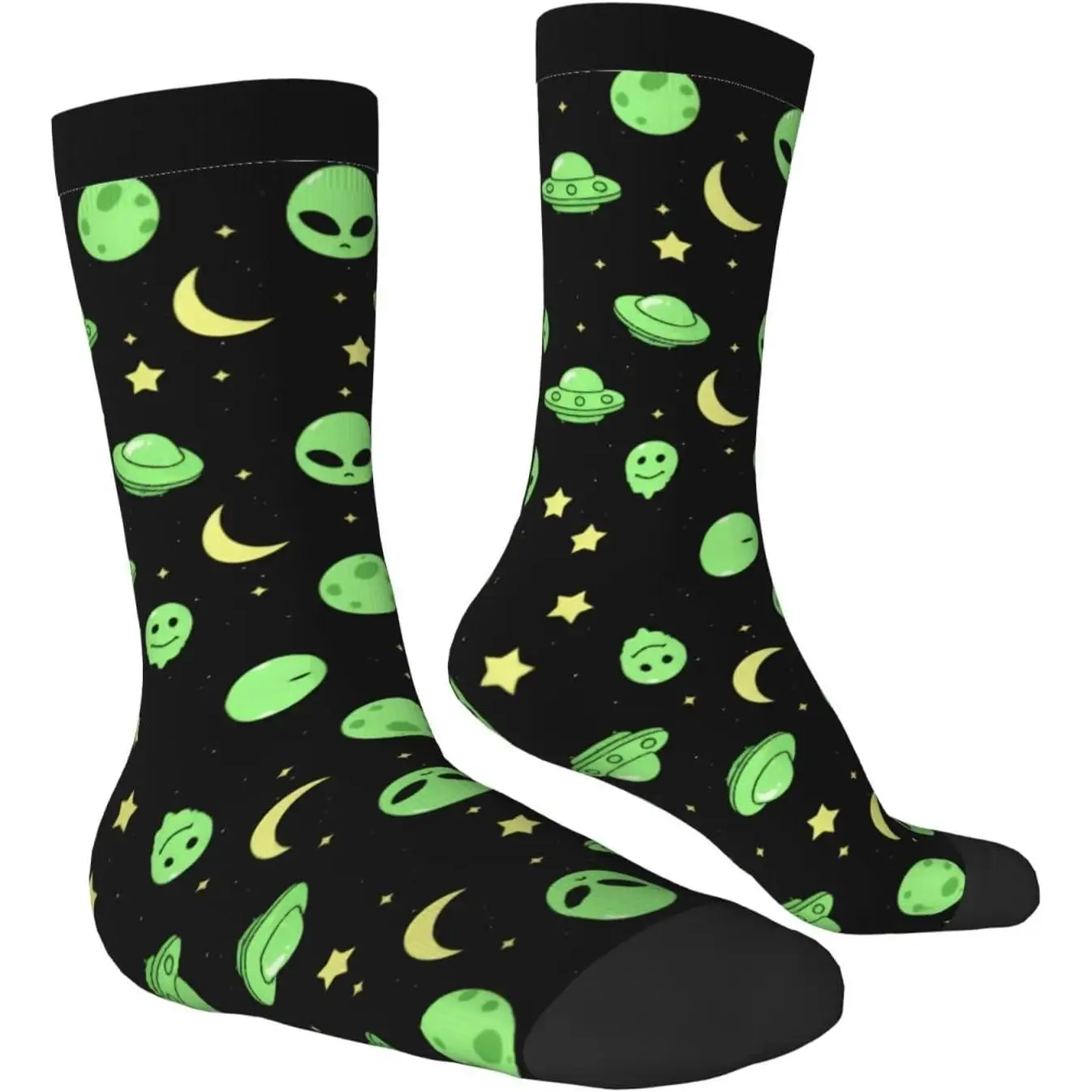 

Пришельцы-флуоресцентные космические кораблии Planet крутой дизайн забавные носки для женщин и мужчин Harajuku в стиле ретро дышащие нескользящие спортивные носки