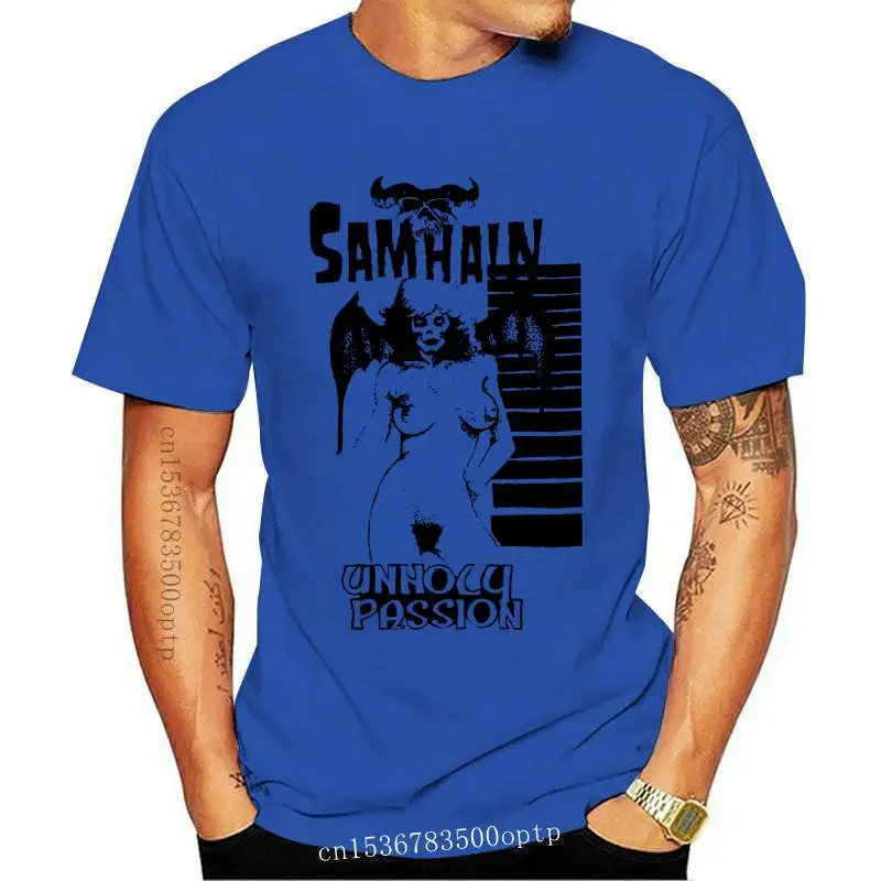 

Mens Clothes Samhain Unholy Passion T Shirt White Poster Horror Punk Band All Sizes S-5Xl