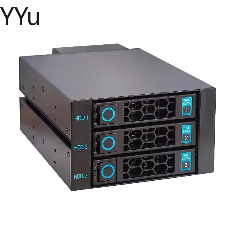 for 3 Bay Hot Swappable Hard Drive Tray Module 3.5 inch SATA SSD HDD Rack Plug and Play Backplane for SFF 8643 Enclosure