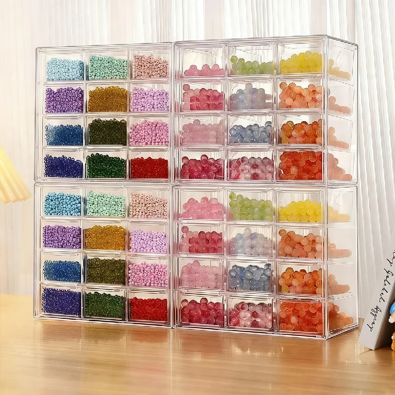 1pc drawer style 6-grid/9-grid/12 grid bracelet jewelry storage box desktop jewelry stationery lipstick dustproof storage box