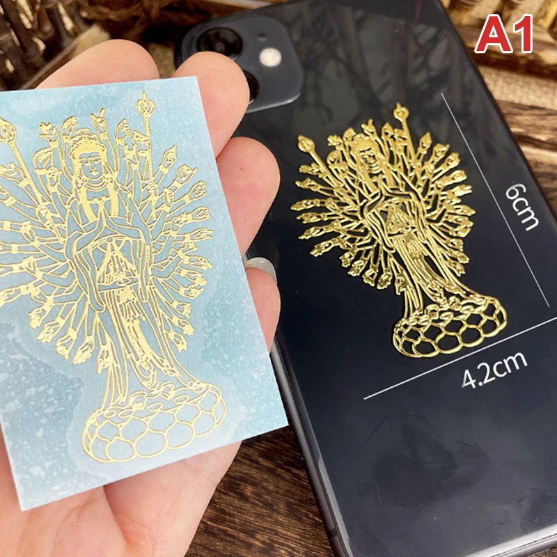 Buddhist Buddha Mobile Phone Sticker Phone Case Sticker Metal Sticker Gift Phone Decor Наклейки На Чехол Для Мобильного Телефона