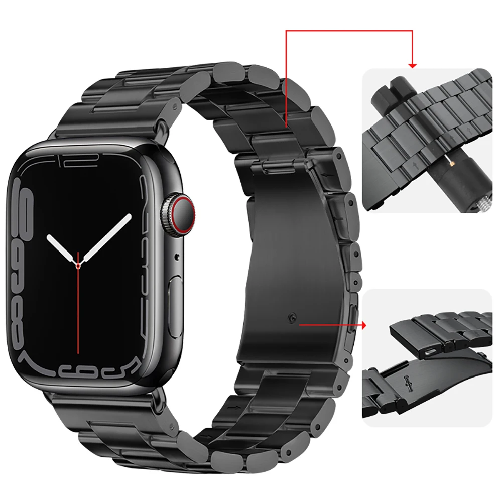 Metal Strap for Apple Watch Band 44mm 40mm 45mm 41mm 42mm 38mm Stainless Steel Wristband for Iwatch Series765432SE 8 Ultra 49mm