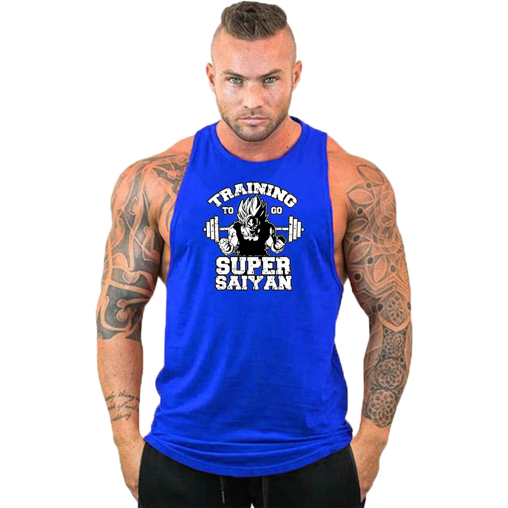 Brand Vest Muscle Fashion Gym Mens Back Tank Top Sleeveless Stringer Clothing Bodybuilding Singlets Fitness Workout Sports Shirt