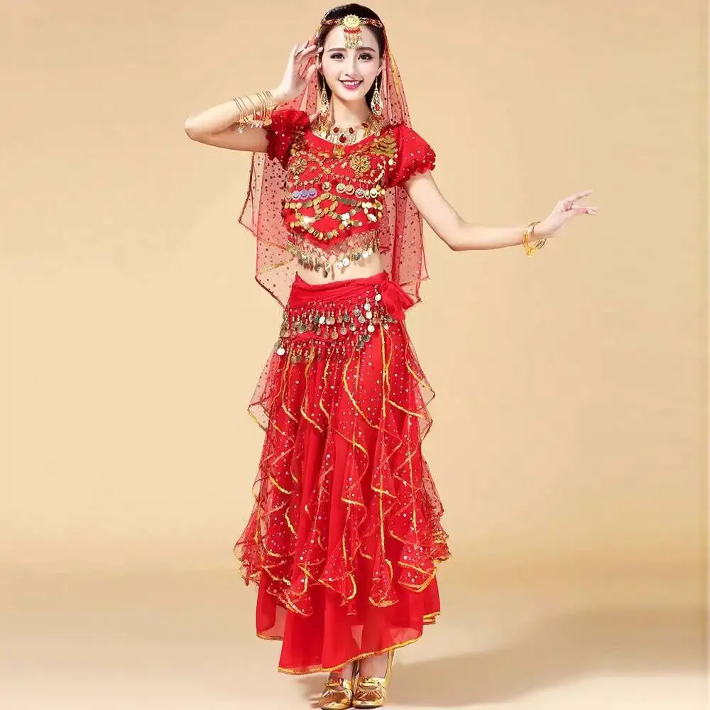 Indian Dance Performance Costume New Ethnic Style Women's Belly Dance Set Tianzhu Girl High-end Performance Outfit
