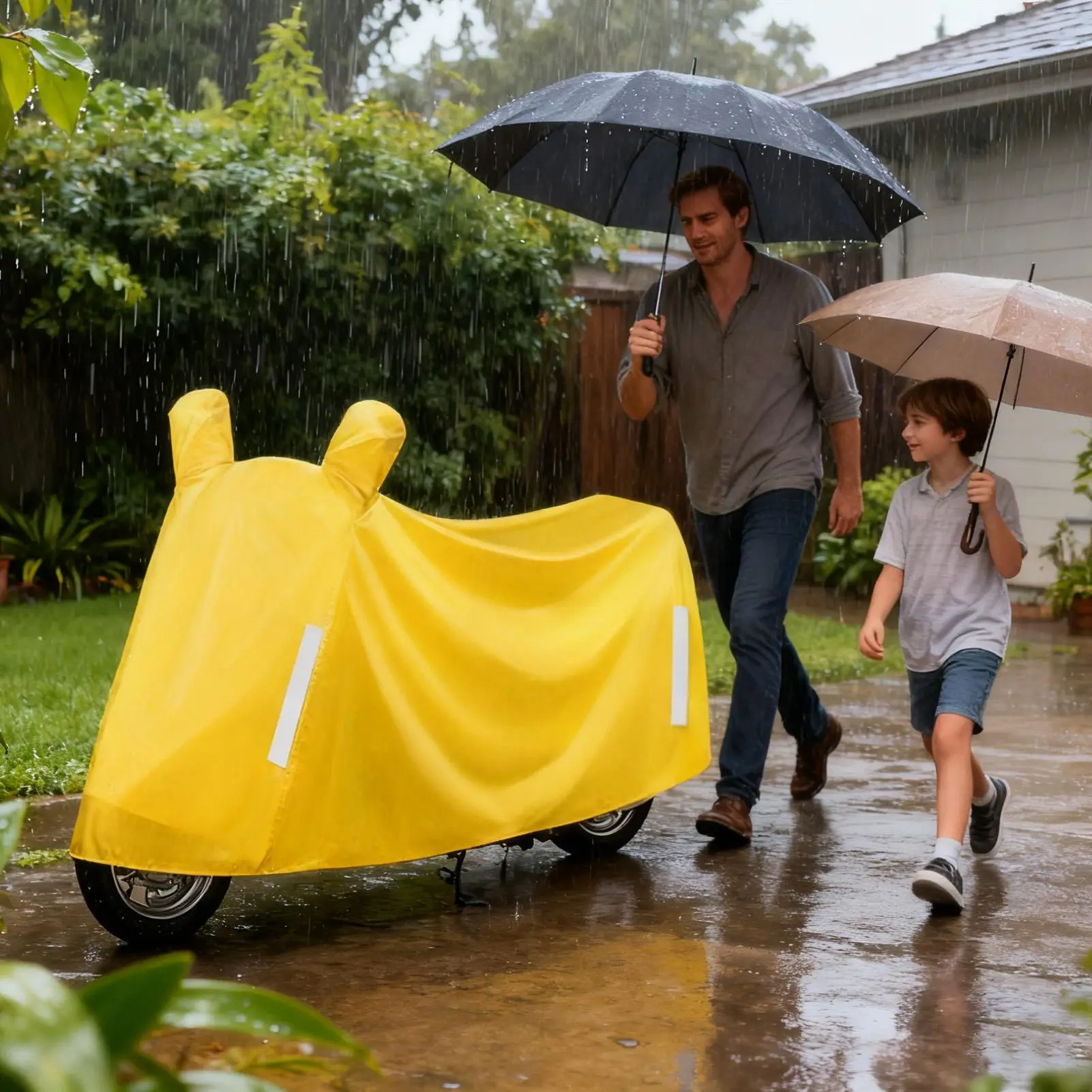 Motorcycle Covers Heavy Duty Waterproof All-Weather Outdoor Motorcycle Storage Rain Cover For Scooter Electric Vehicle Winter