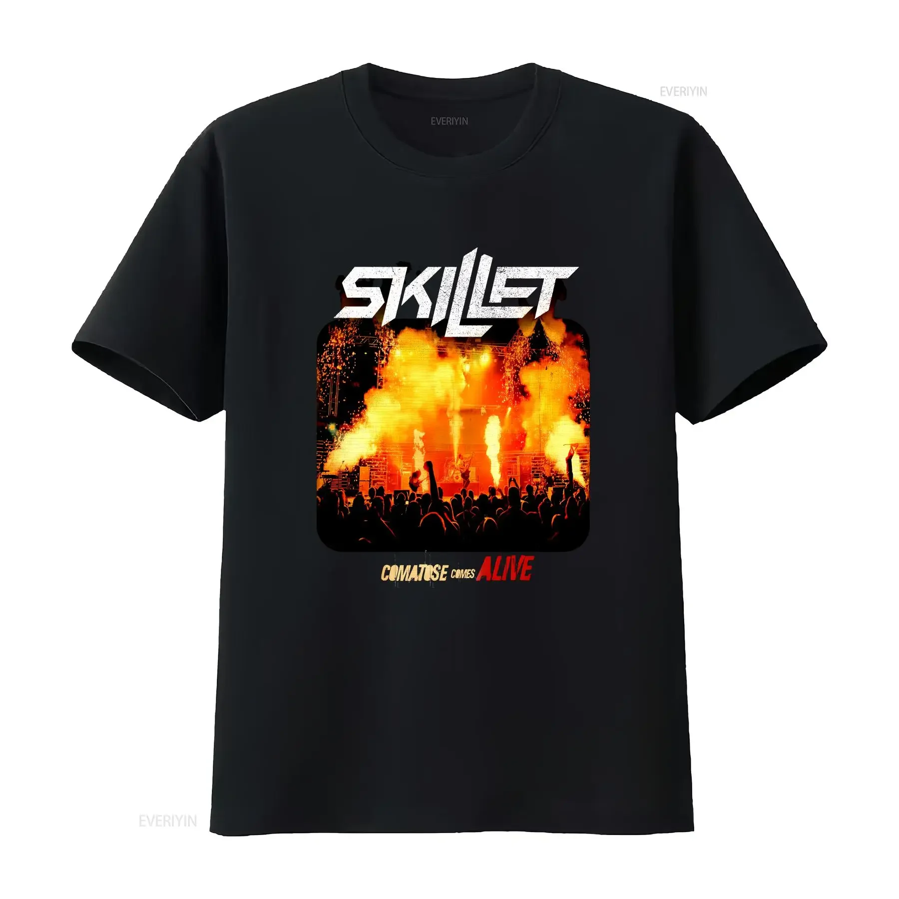 Skillet Comatose Comes Alive T-shirt noir S 5XL RE104 vintage, streetwear graphique délavé, décontracté, confortable, unisexe, polyvalent