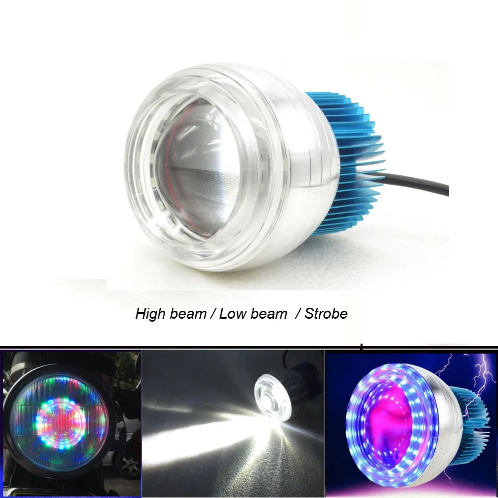 Motorcycle U3 LED laser angel and evil eye headlight super bright electric bicycle headlight built-in led light bulb spotlight