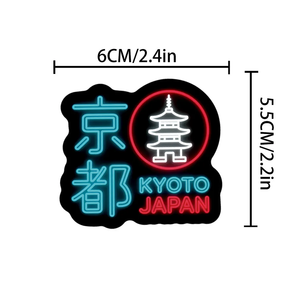 Adesivos japoneses neon 50 peças atacado-decoração criativa à prova d'água para notebook, bagagem, skate, gravaçãoYourLife Store