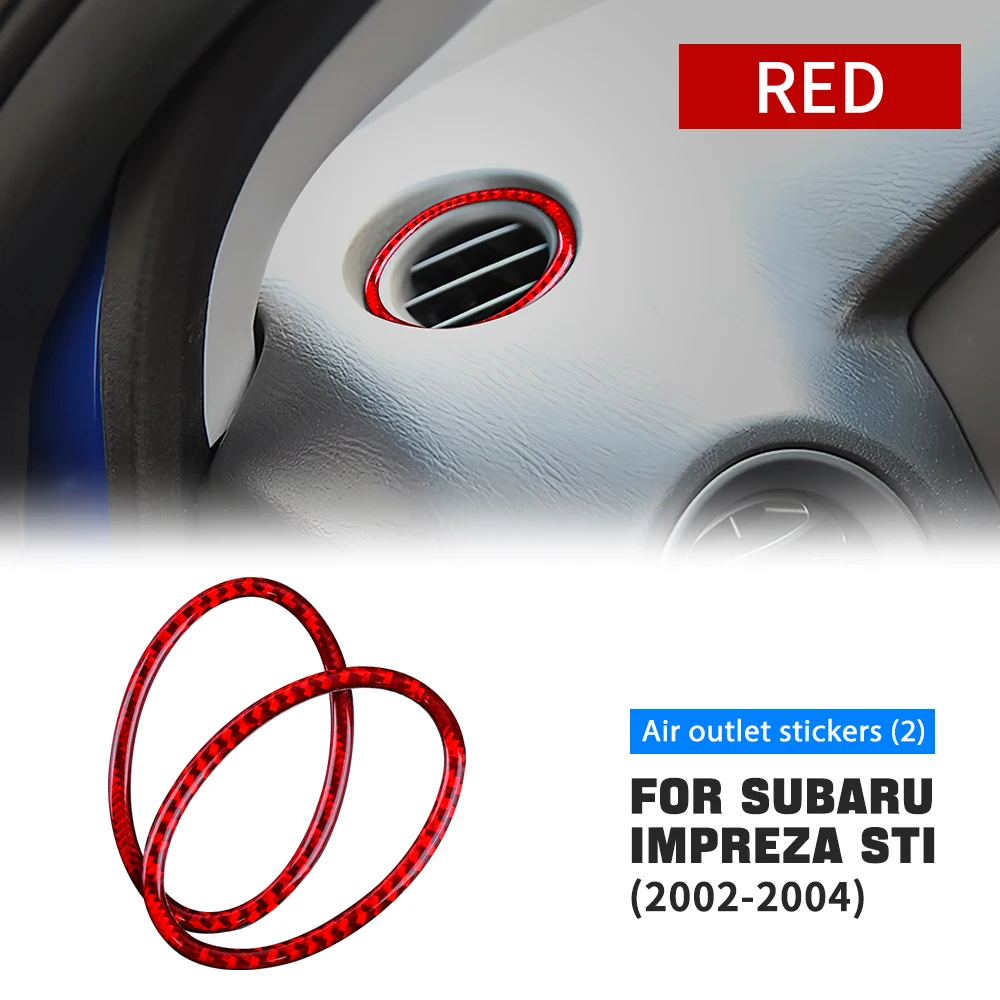 

For Subaru Impreza WRX STI 2002-2004 Air Vent Outlet Trim Real 3D Soft Carbon Fiber Sticker Car Dashboard Interior Accessories