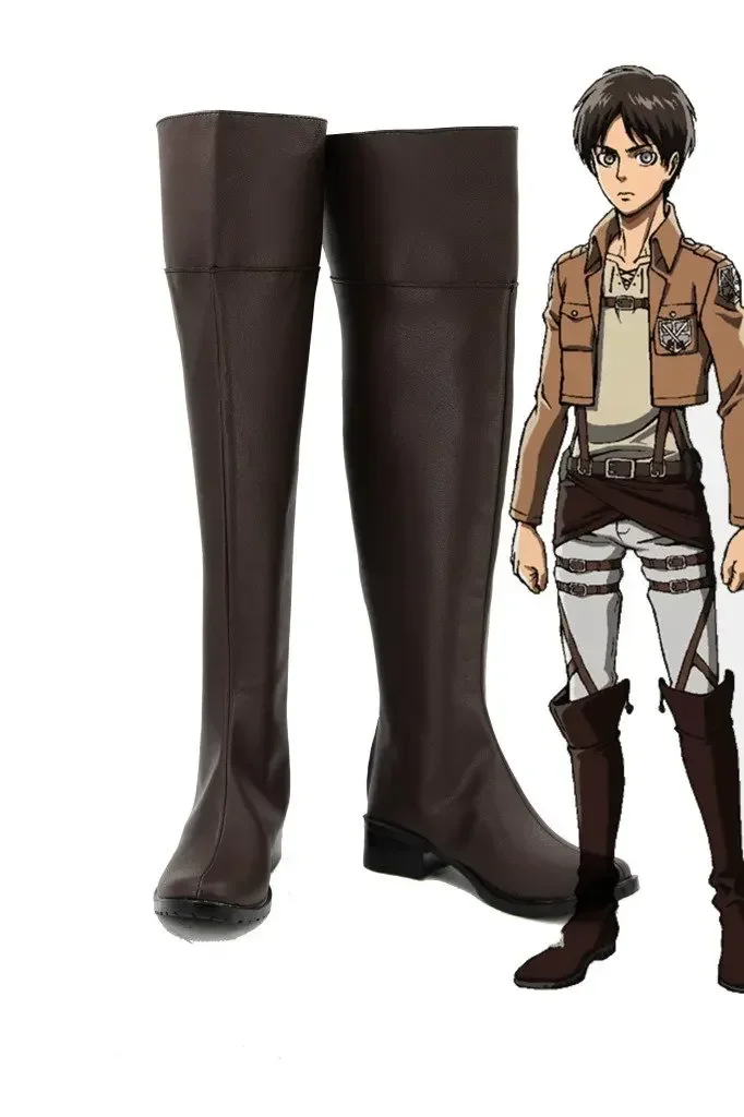Attack on Titan Levi Cosplay Boots Eren Mikasa Anime Shoes Custom Made Any Size