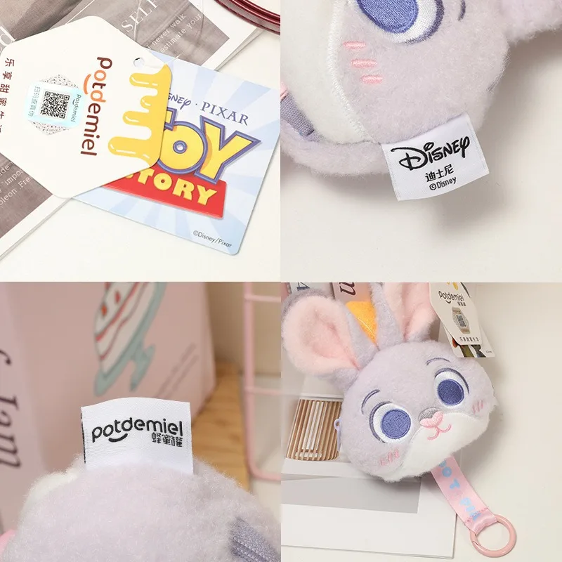 Miniso 디즈니 정품 인형 딸기 곰 펜던트 세 눈의 괴물 플러시 귀여운 가방 교수형 장식품 여성 플러시 펜던트