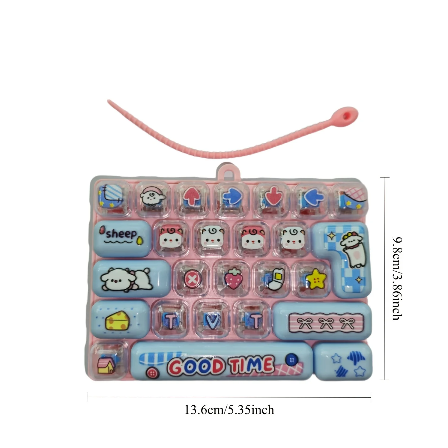 Portable Keyboard Car Keychain, 26-Key Mechanical Keyboard with Key Decompression Function, Keychain Backpack Charm.